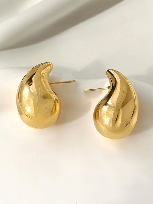 Gold Plated Chunky Doom Studs Earrings for Women