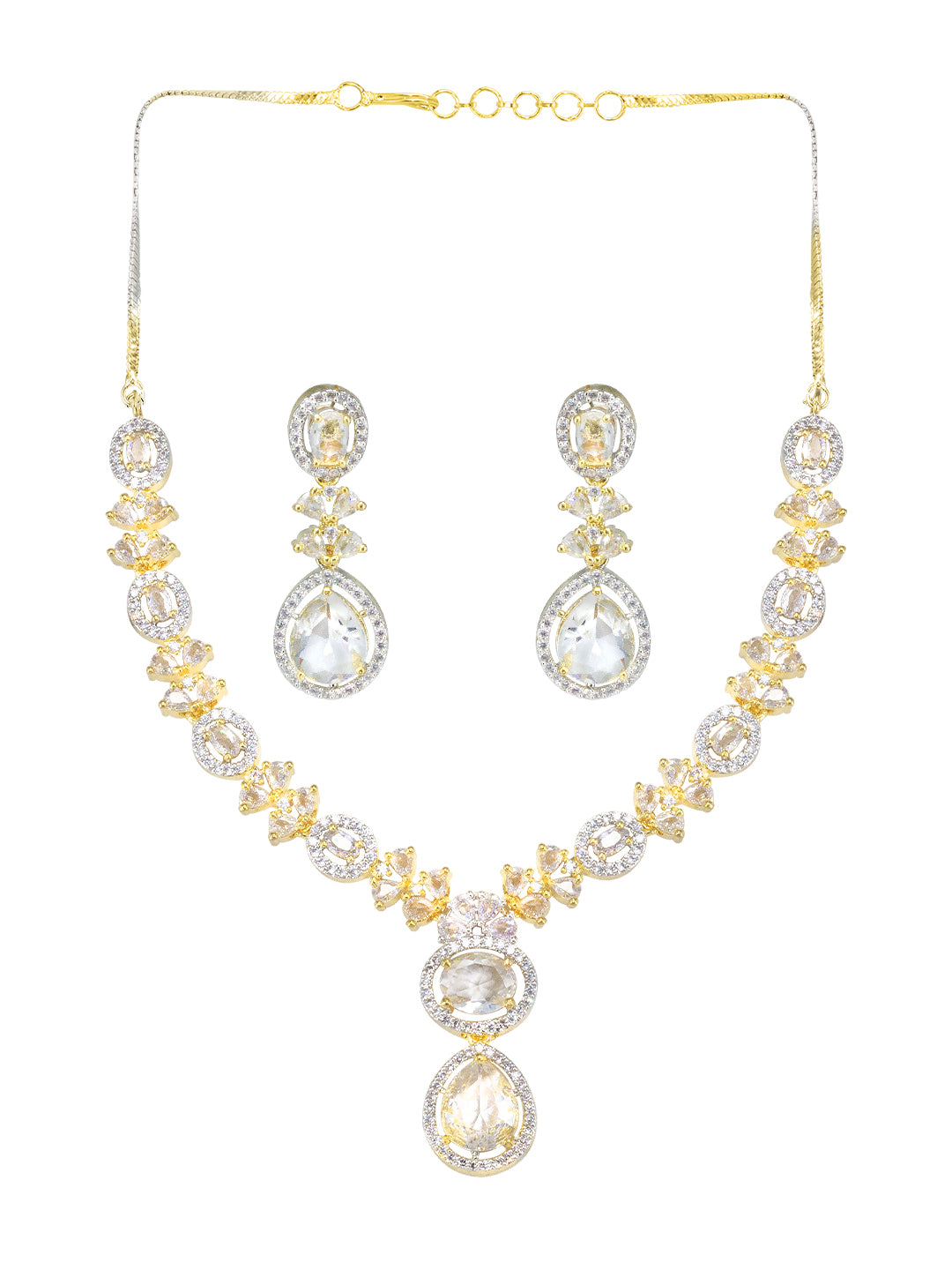 Gold Plated American Diamond Jewellery Set