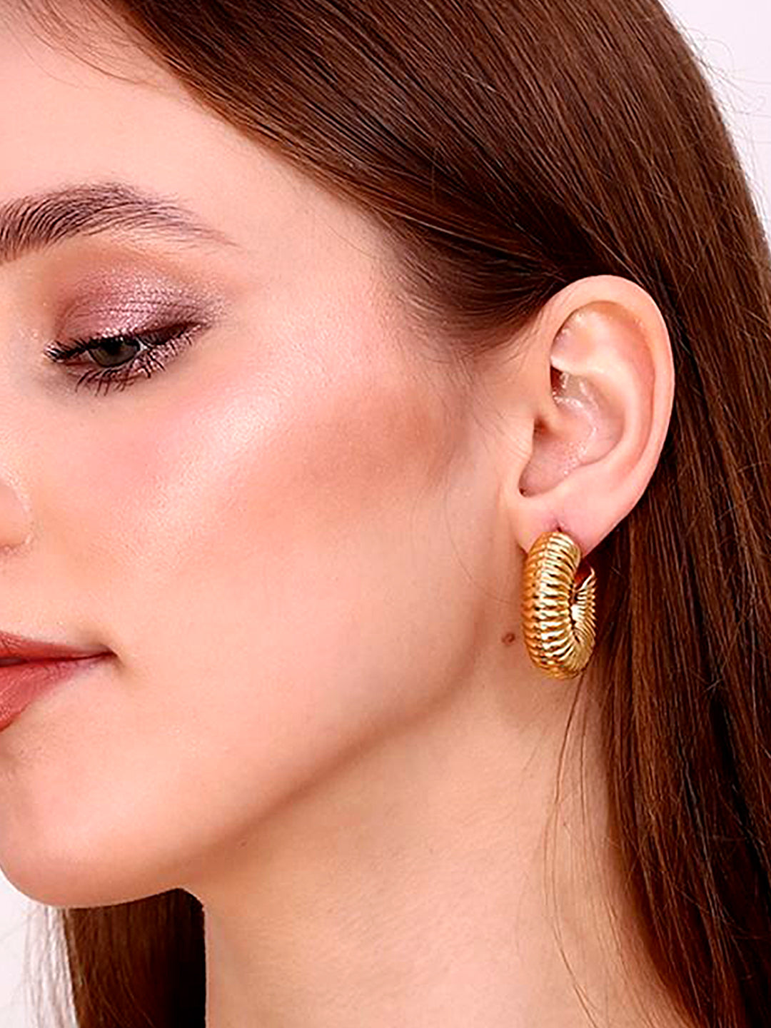 Gold Plated Half Hoop Earrings For Women