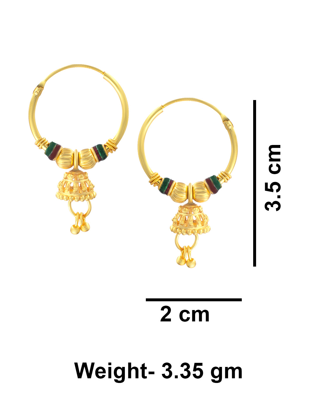 Gold-Plated Dome Shaped Hoop Earrings