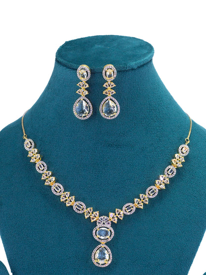 Gold Plated American Diamond Jewellery Set