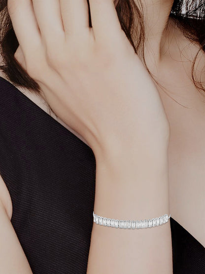 Silver Plated CZ Studded Wrap Bracelet