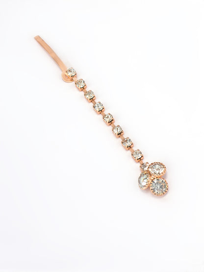 Rose Gold Plated Cubic Zirconia Studded Jewellery Set