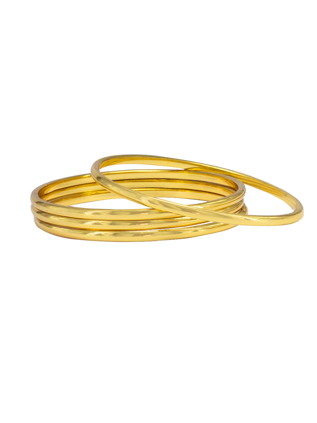 Set of 4 Gold Plated Minimal Bangles