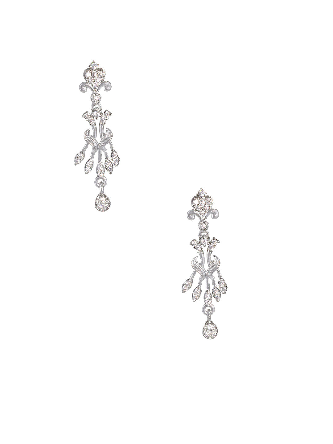 Rhodium Plated American Diamond Jewellery Set