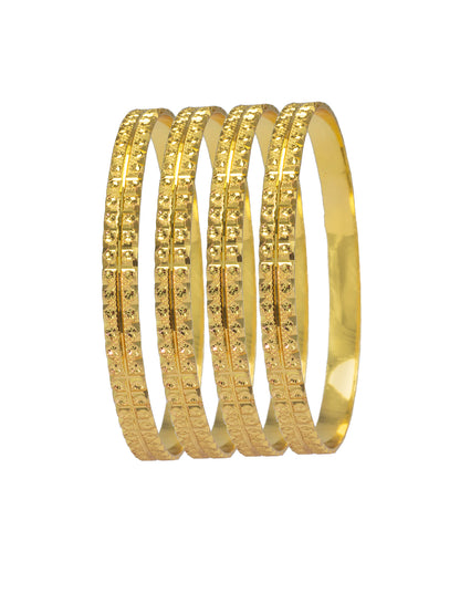 Set of 4 Gold Plated Minimal Bangles