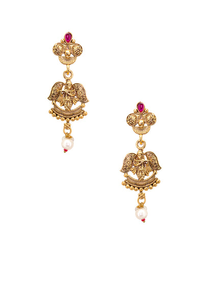 Gold Plated Shree Krishna Kundan Choker Temple Jewellery Set