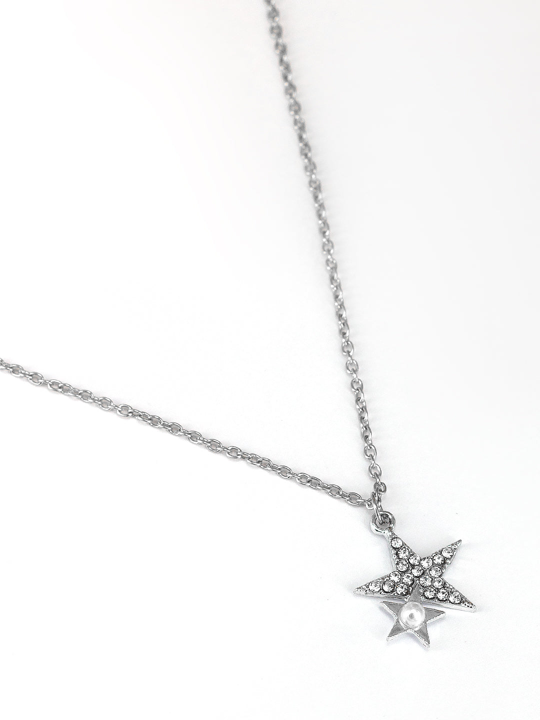 Silver Plated Star Shaped Pendant & Studs Set