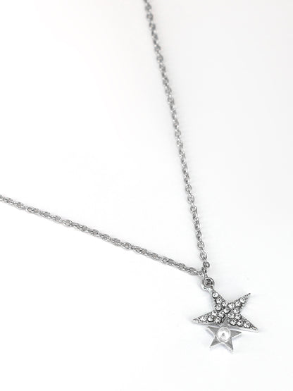 Silver Plated Star Shaped Pendant & Studs Set