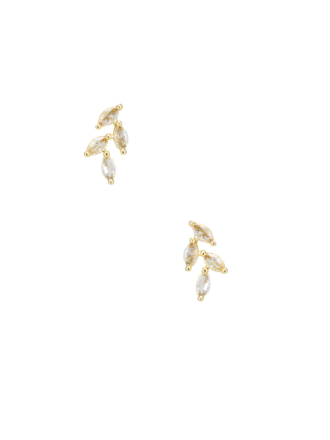 Gold Plated Leaf American Diamond Trendy Jewellery Set