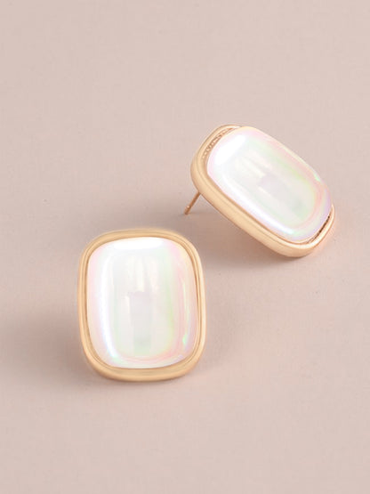 Rose Gold Plated Square Shaped Studs Earrings