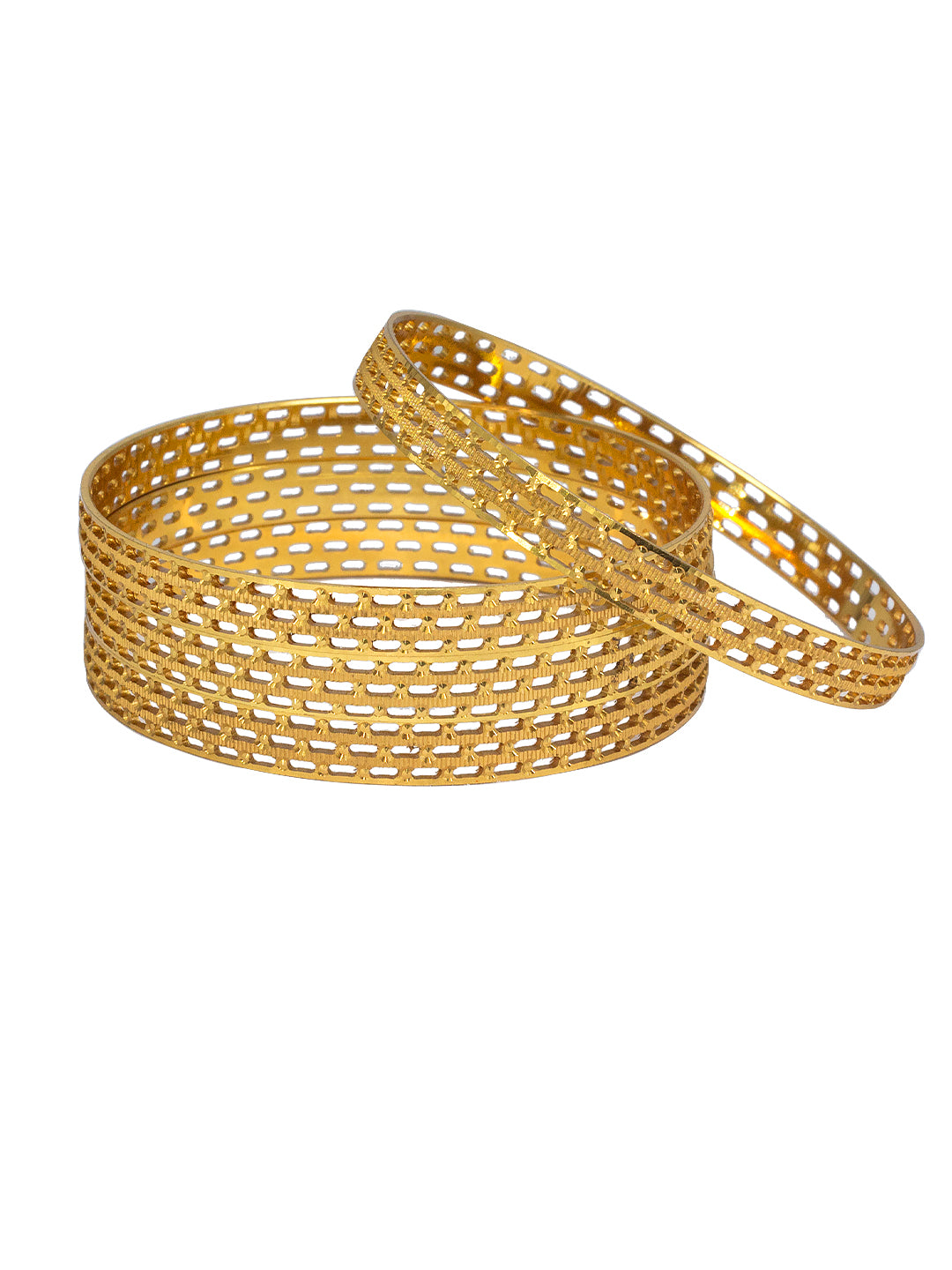 Set of 4 Gold Plated Modern Bangles