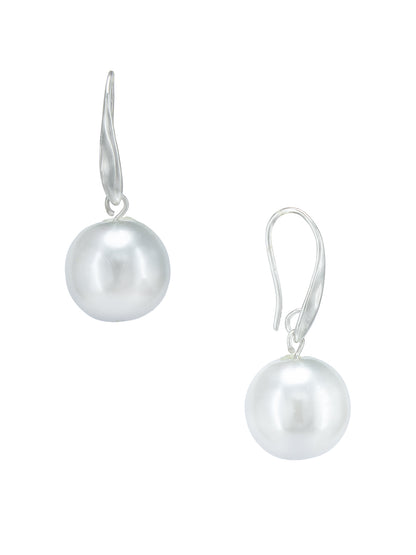 Silver-Plated Beaded Drop Earrings