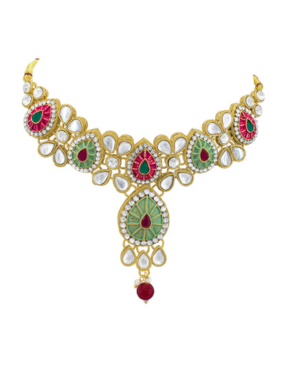 Gold-Plated Kundan Studded Jewellery Set