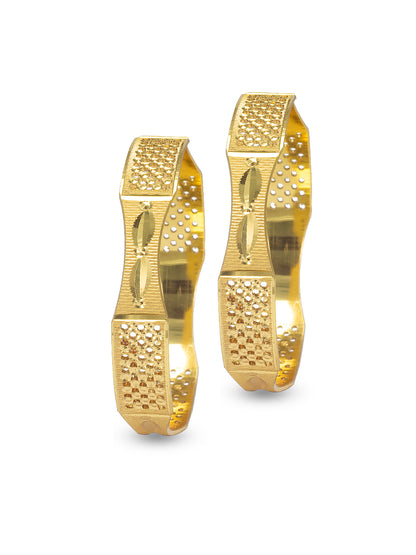 Gold Plated Kada Style Bangle Pair