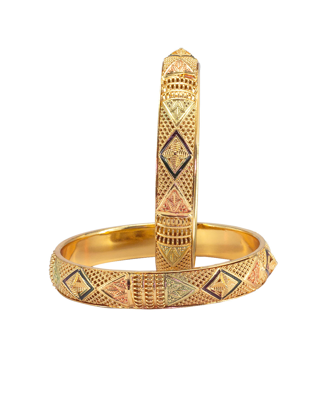 Gold Plated Meenakari Bangle Pair