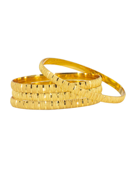 Set of 4 Gold Plated Minimal Bangles