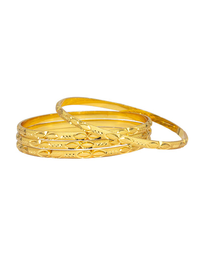 Set of 4 Gold Plated Minimal Bangles