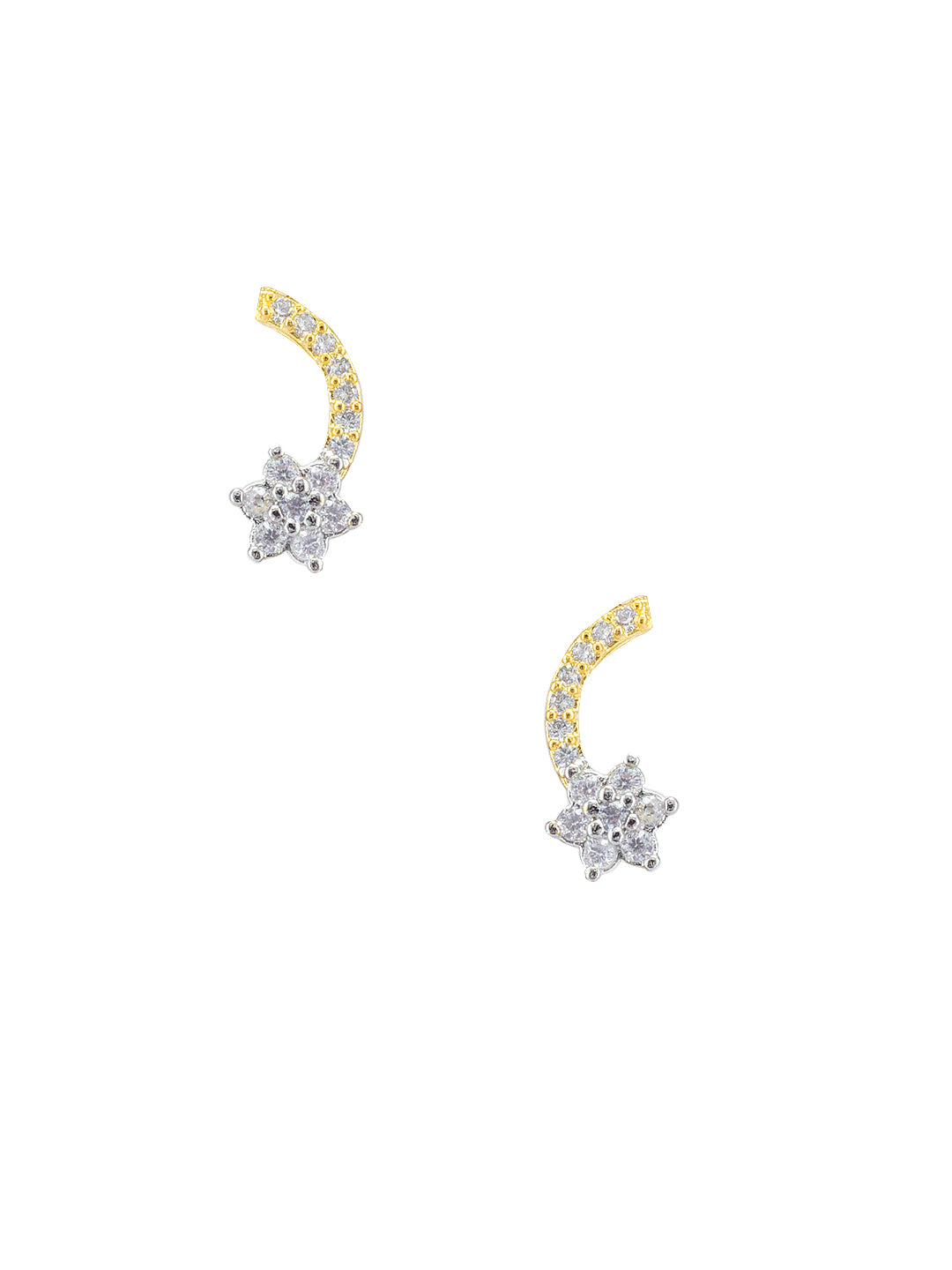 Gold Plated Floral American Diamond Jewellery Set