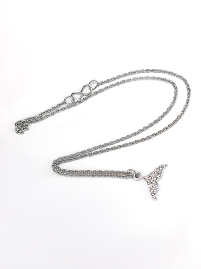 Silver Plated Whale Shaped Pendant & Studs Set