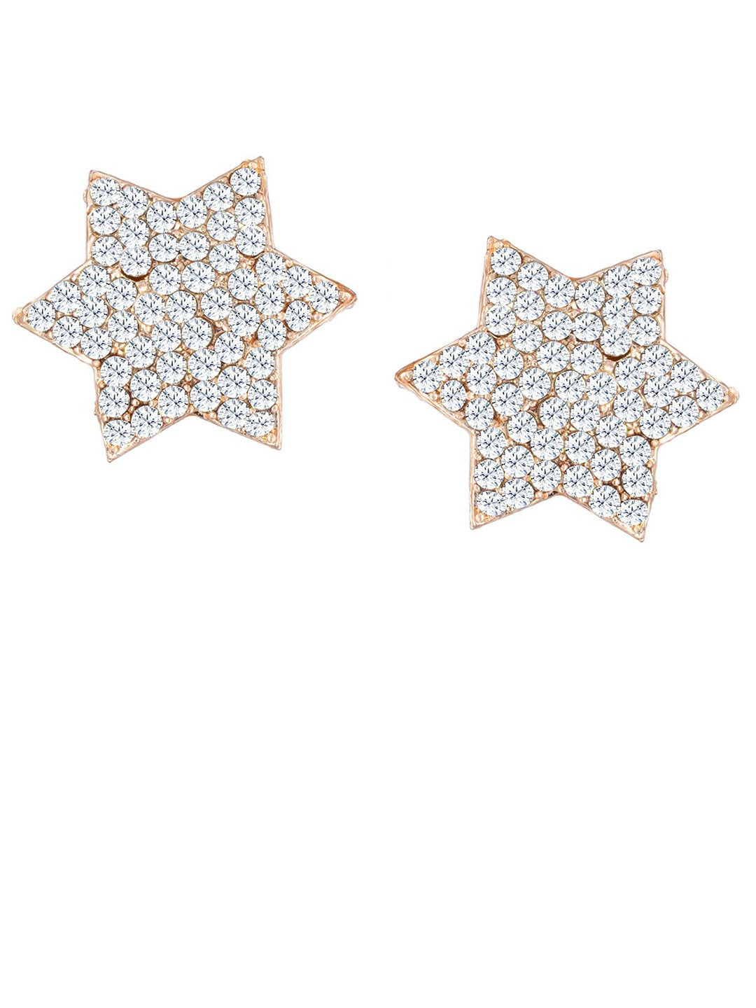 Rose Gold-Plated CZ Studded Studs Earrings