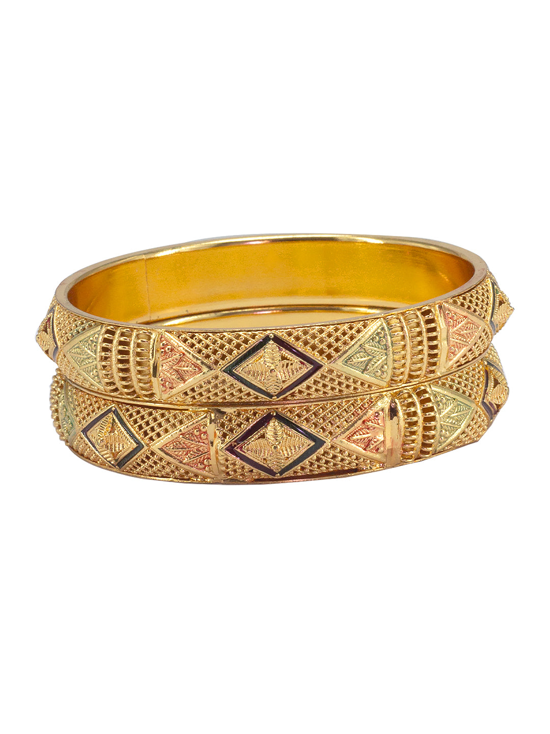 Gold Plated Meenakari Bangle Pair