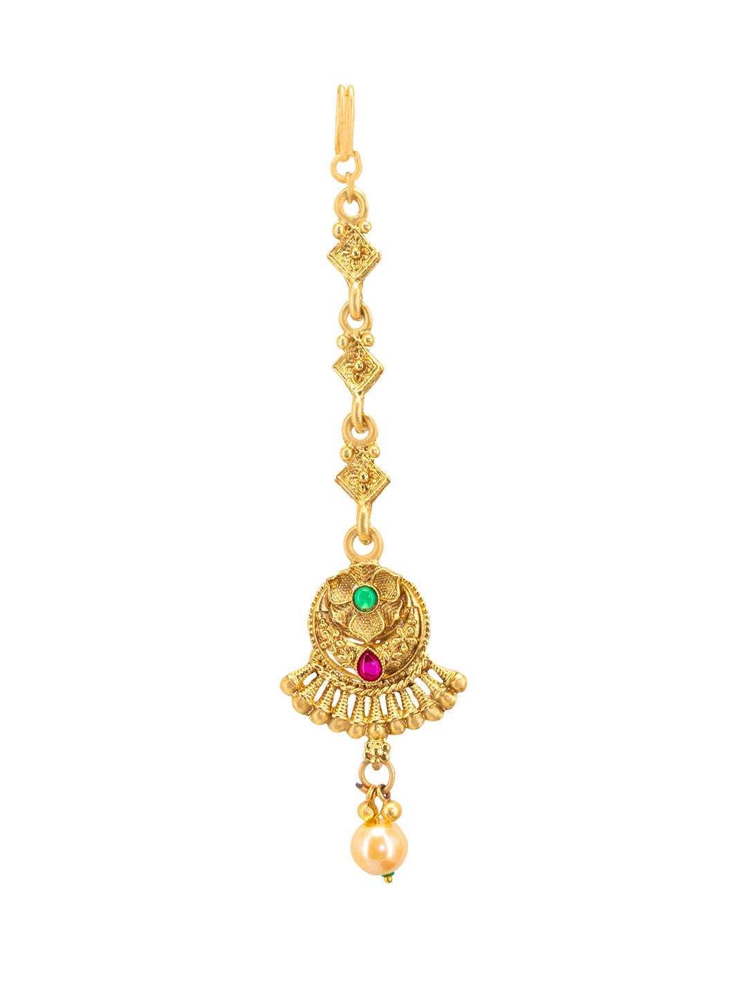 Gold Plated Long & Short Necklace Kundan Studded Temple Jewellery Set