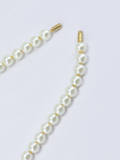 Gold Plated Faux Pearl Beaded Trendy Moti Mala Necklace