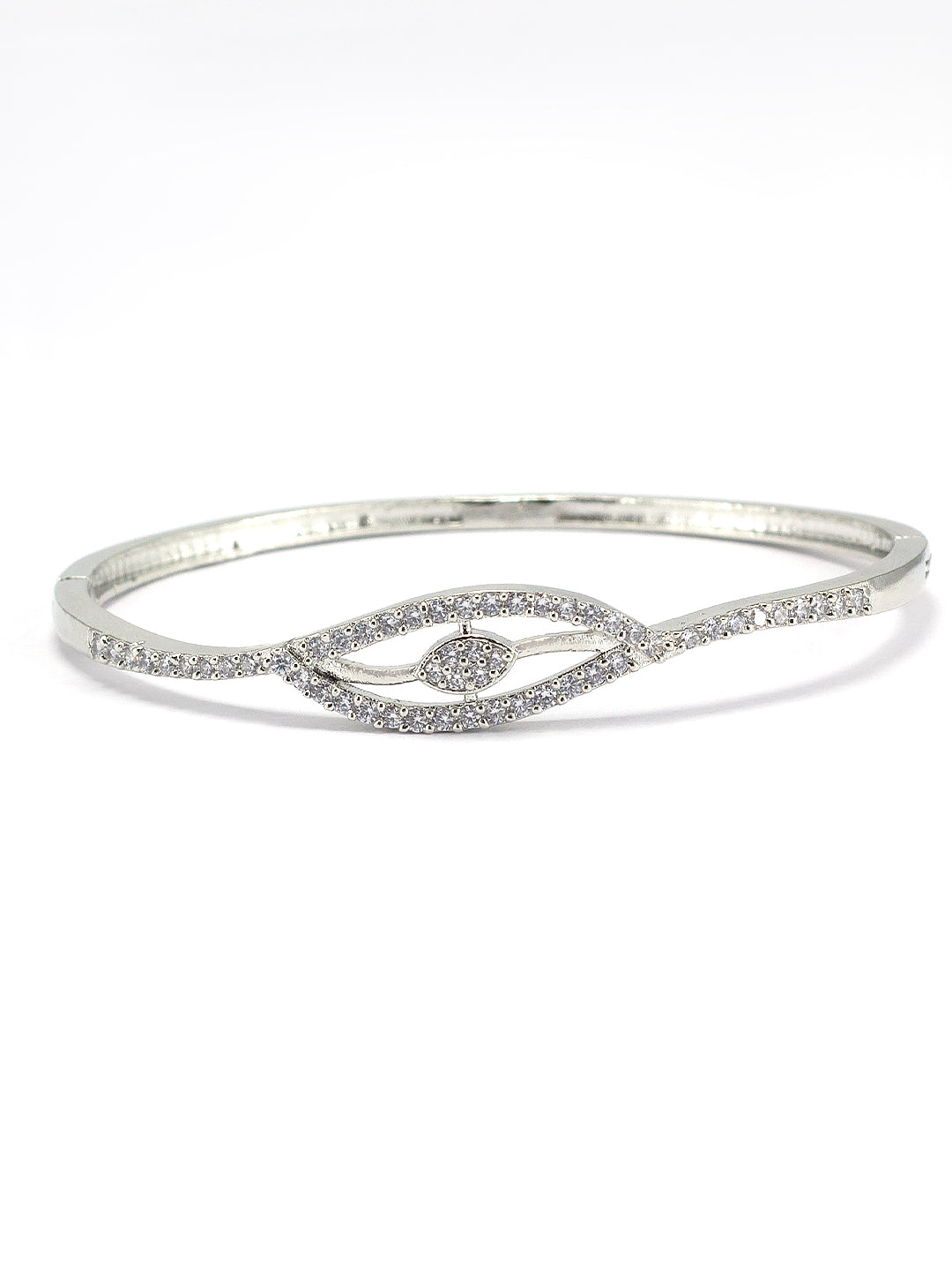 Rhodium Plated American Diamond Studded Bracelet