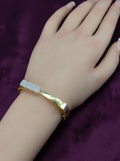 Gold Plated American Diamond Studded Bracelet Gift For Women