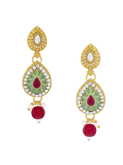 Gold-Plated Kundan Studded Jewellery Set