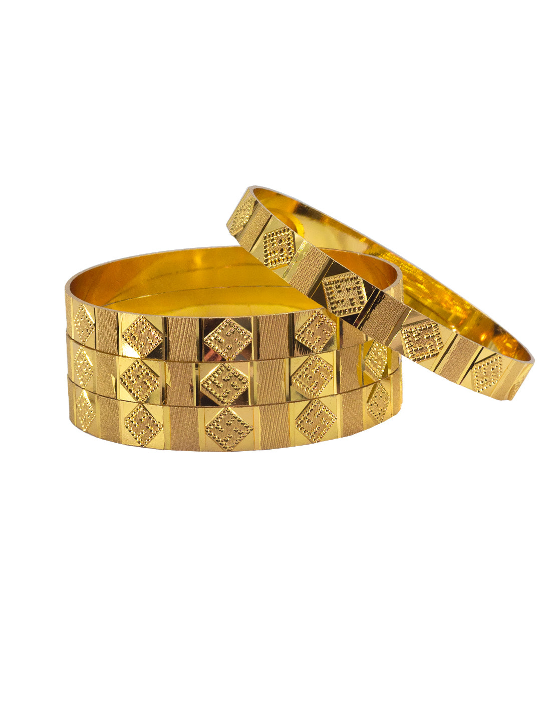 Set of 4 Gold Plated Swastic Bangles