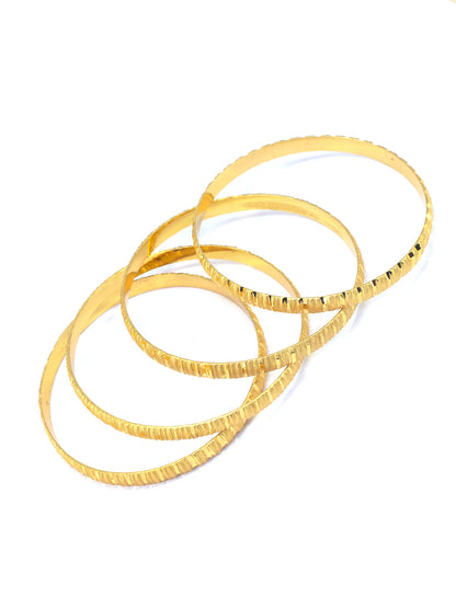 Set of 4 Gold Plated Minimal Bangles