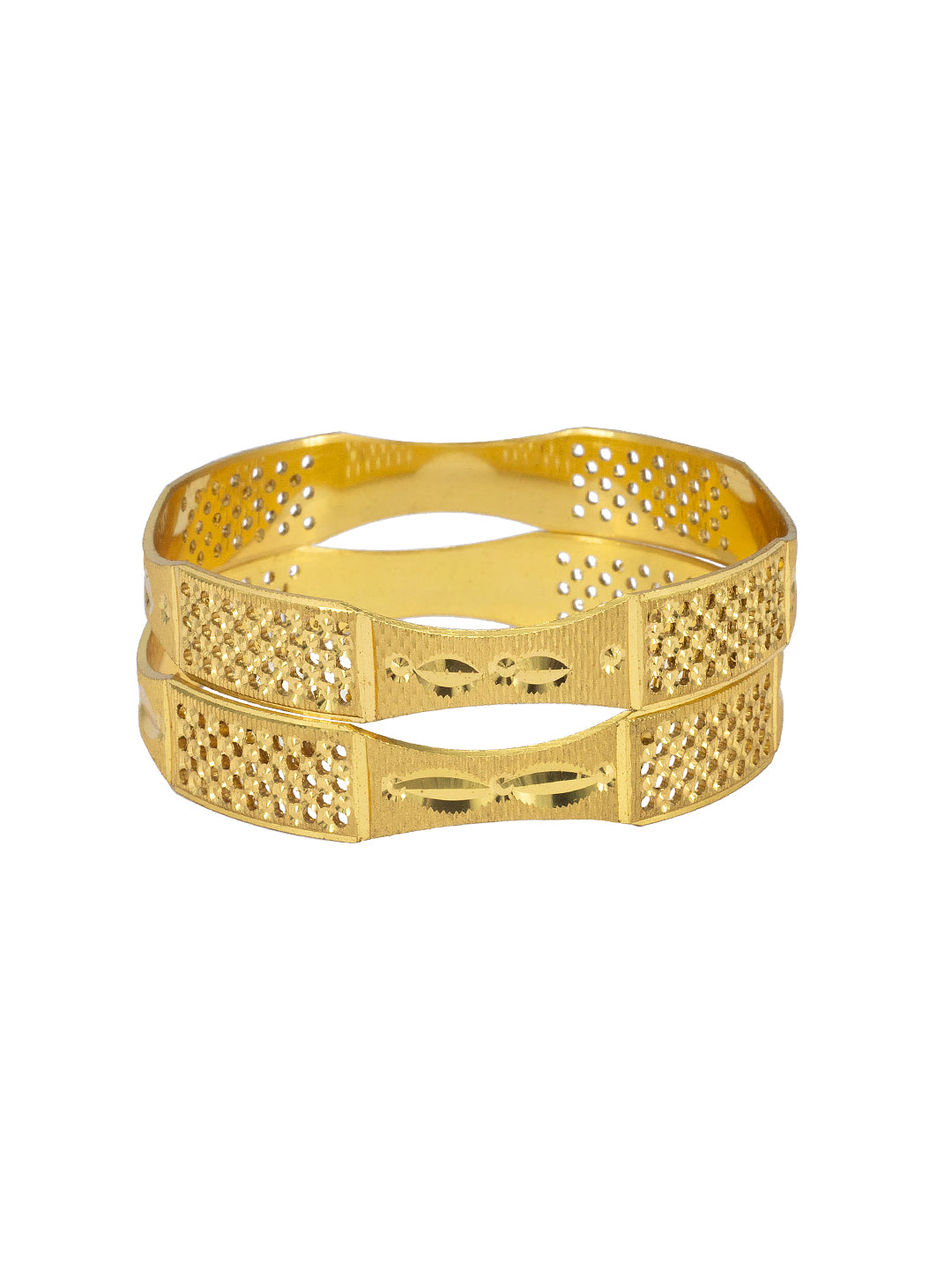 Gold Plated Kada Style Bangle Pair