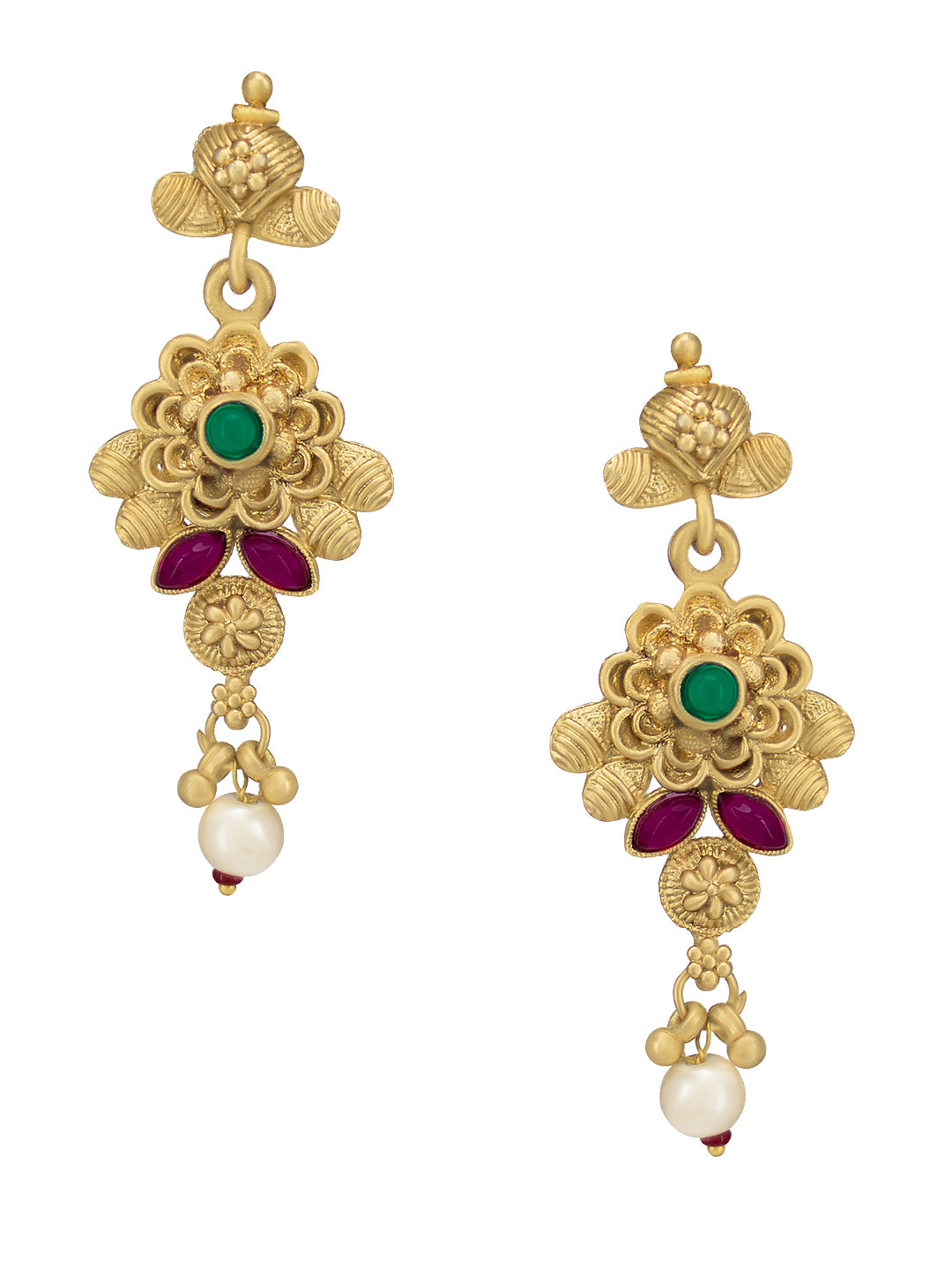 Gold Plated Kundan Studded Jewellery Set