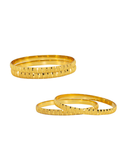 Set of 4 Gold Plated Minimal Bangles