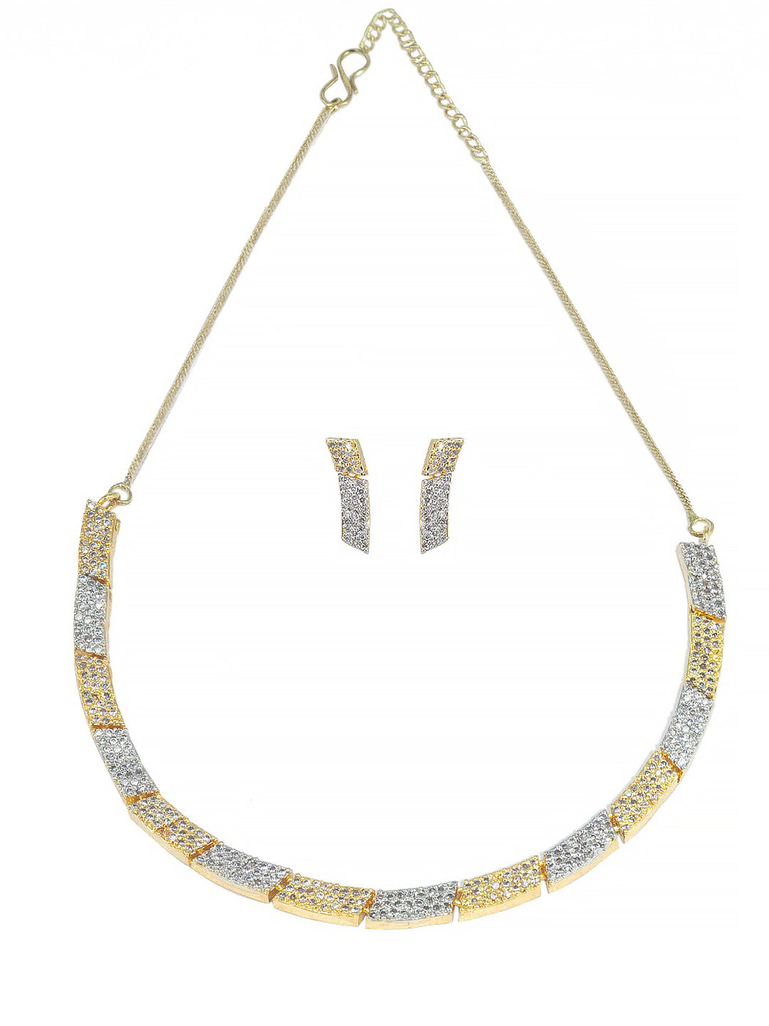 Gold Plated American Diamond Jewellery Set