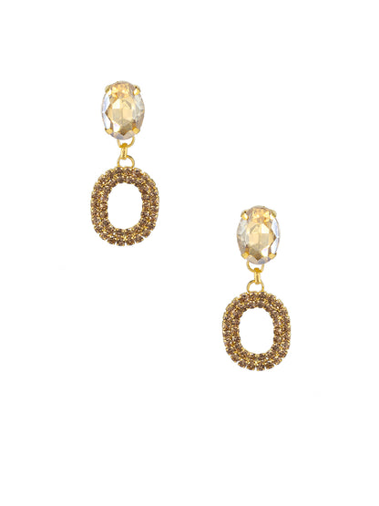 Gold Plated Rhinestone Studded Earrings