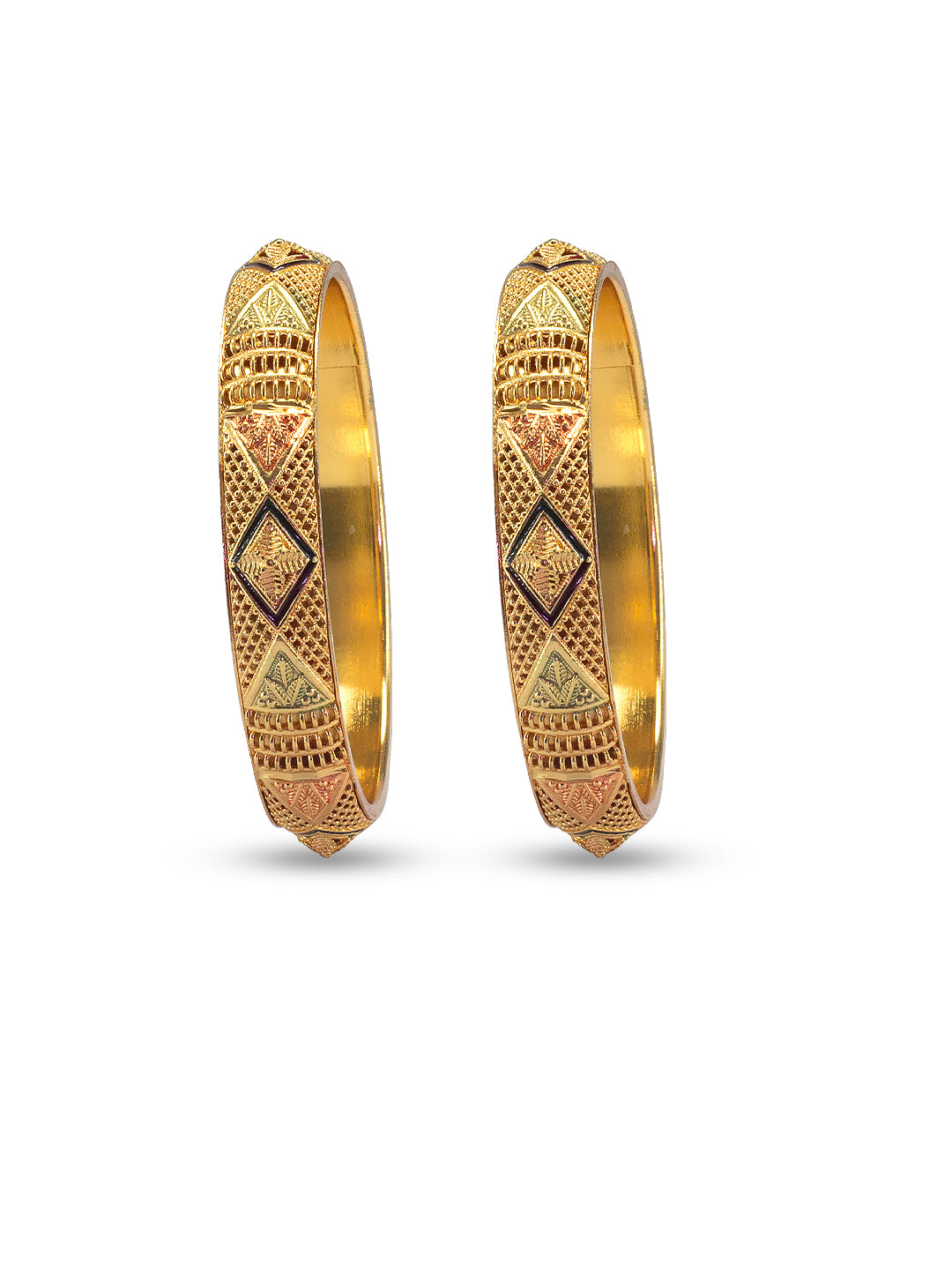 Gold Plated Meenakari Bangle Pair