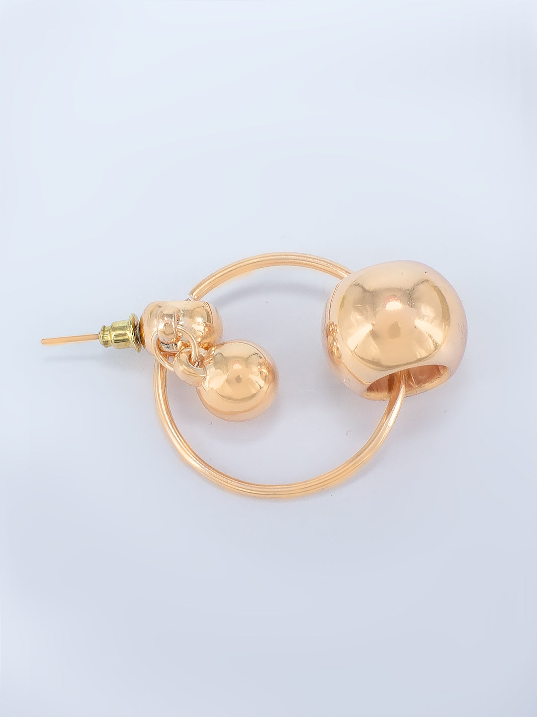 Rose Gold-Plated Stainless Steel Circular Drop Earrings