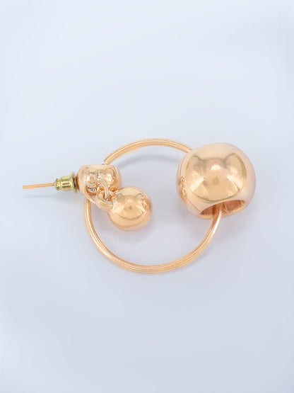 Rose Gold-Plated Stainless Steel Circular Drop Earrings