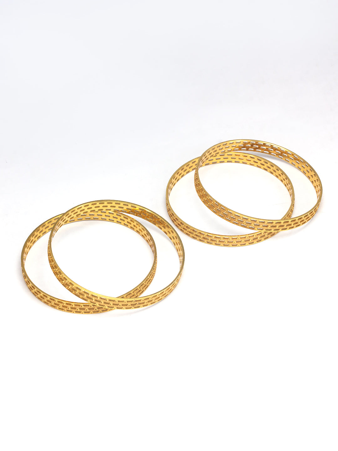 Set of 4 Gold Plated Modern Bangles