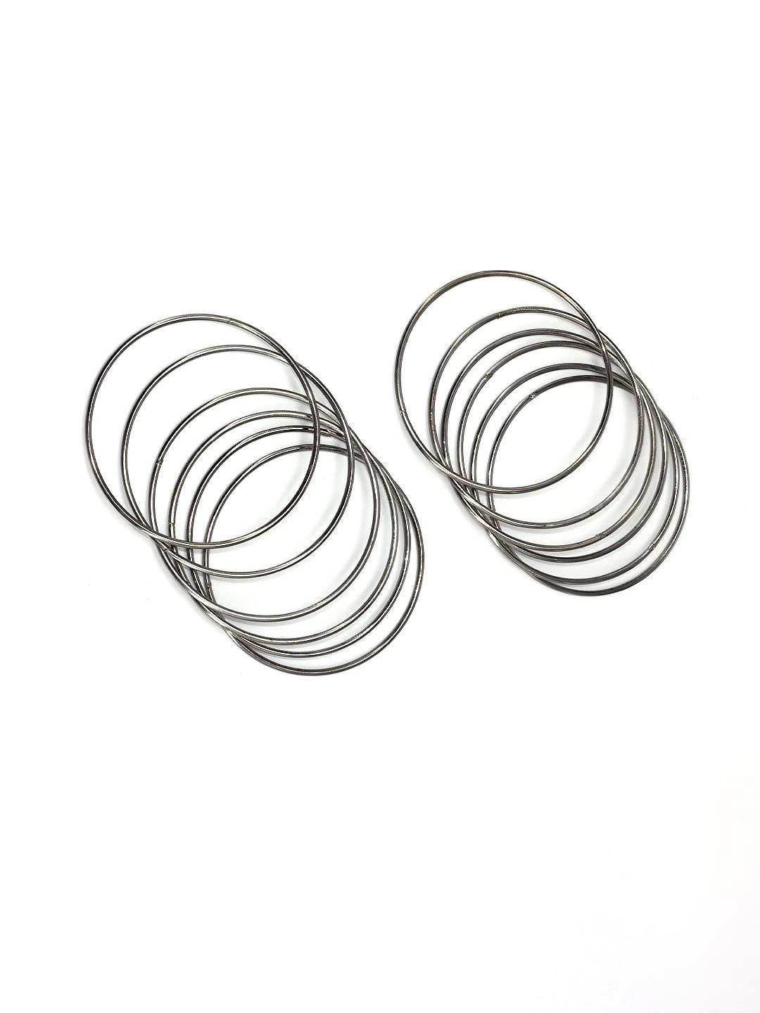 Set Of 12 Silver-Plated Minimal Basic Bangles