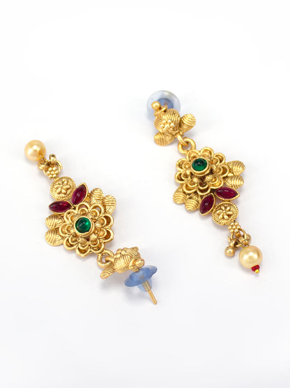 Gold Plated Kundan Studded Jewellery Set