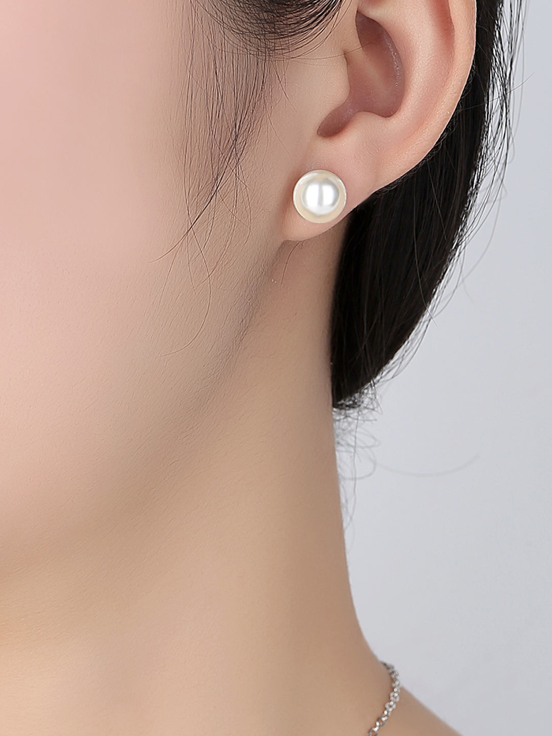 Pack of 4 Silver Plated Faux Pearl Studded Hoops & Studs Earrings