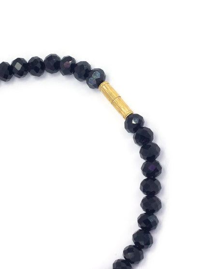 Set Of Two Black Beaded Necklace Mala