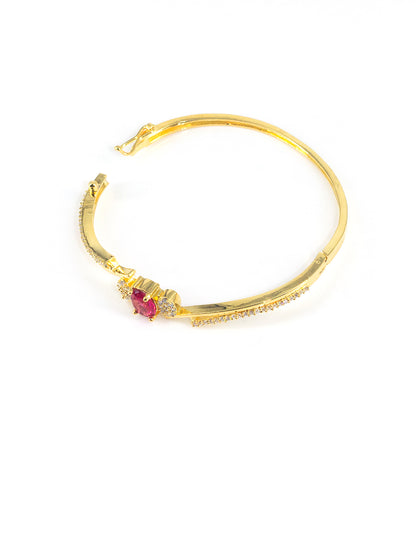 Red AD Statement Gold Plated Trendy Bracelet