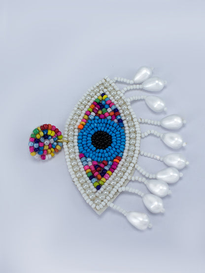 Evil Eye Beaded Quirky Drop Earrings