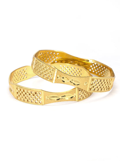 Gold Plated Kada Style Bangle Pair