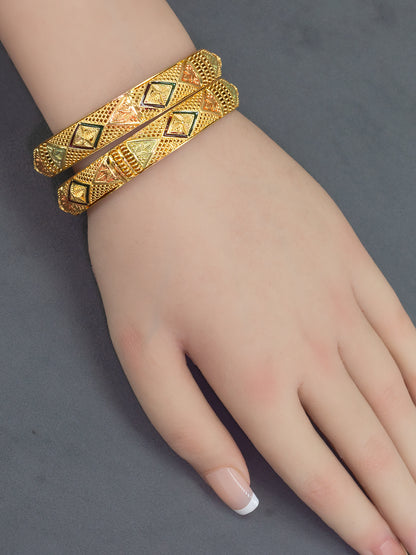 Gold Plated Meenakari Bangle Pair